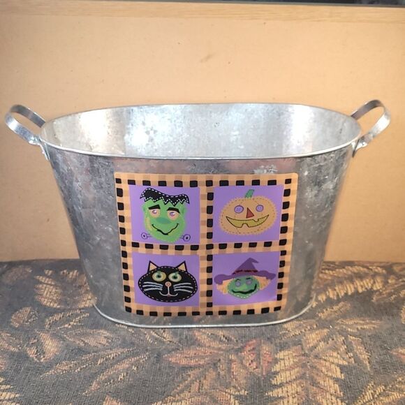 Halloween Galvanized Bucket with Handles - Picture 1 of 7